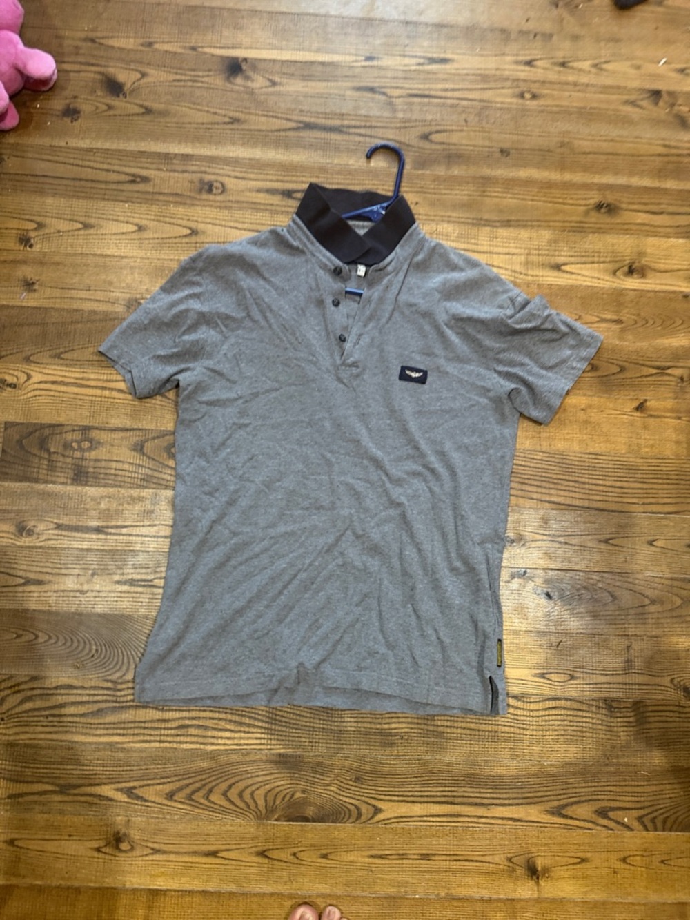 Armani Jeans Gray Polo with Contrasting Dark Collar